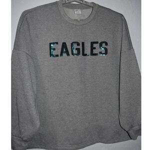Philadelphia Eagles NFL Women XL G-III 4Her Silver Metallic Sequin Sweatshirt